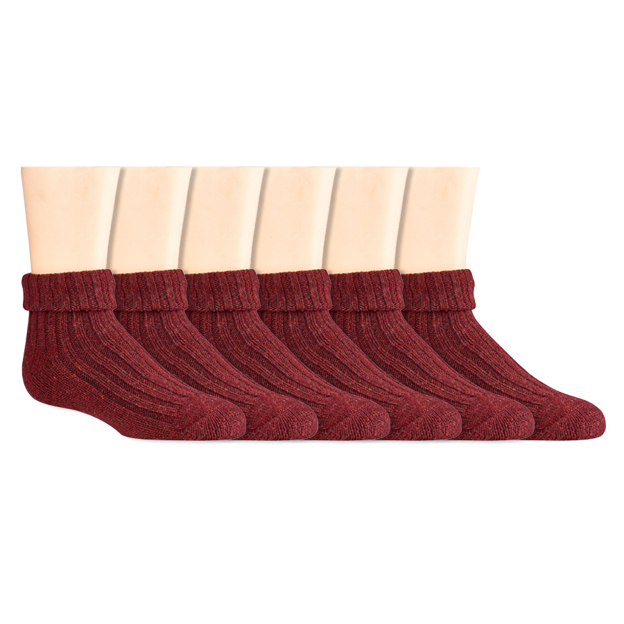 Kindersokken | Wollen sokken | Kleur: Rood | Maat: Diverse maten | 6 paar