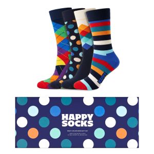 4 Paar – Happy Socks – Giftbox Multi-color  – Dames & Heren  – Diverse kleuren en printjes