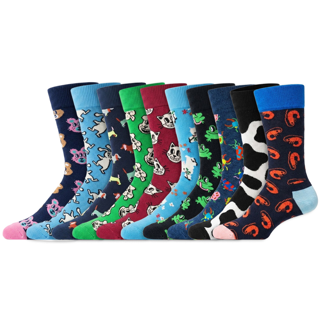 10 Paar – Happy Socks – Thema Dieren – Dames & Heren – Katoen – Diverse kleuren