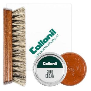 Collonil schoenpoets | Schoenpoets set | Shoe cream | Borstel | Poetsdoek | Kleur: Lichtbruin